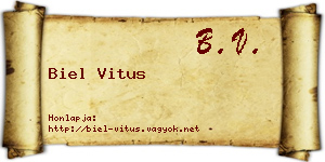Biel Vitus névjegykártya